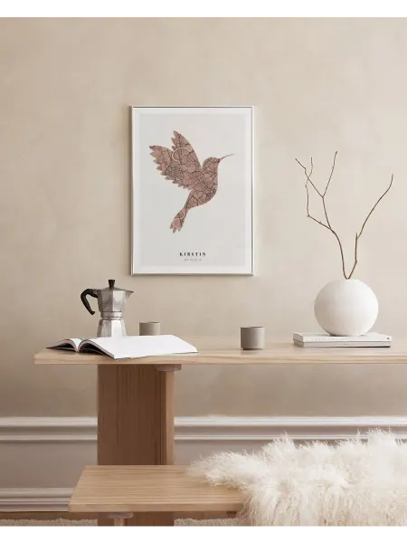 Onllyart Постер 21x30 карта птиц винтаж зеленый личный