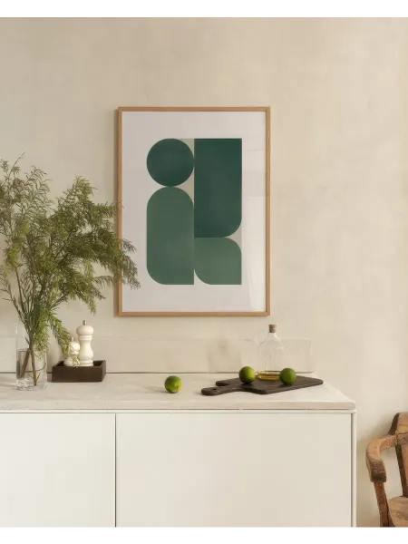 Onllyart Постер 21x30 зеленые графические фигуры