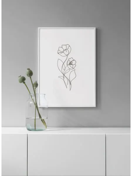 Onllyart Постер 21x30 Цветочные линии №1