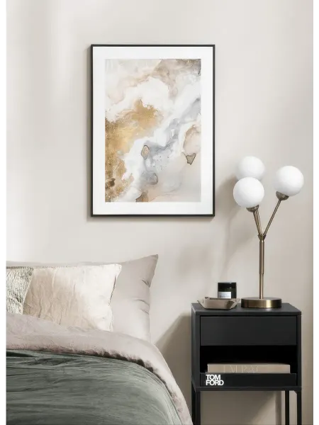 Onllyart Постер 21x30 бежевый золотой поток №1