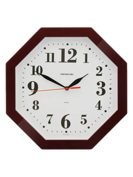 Часы настенные 41431416, 29 х 29 см,обод бордовый