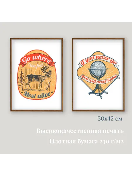 PostDeco Мотивационные постеры для интерьера на стену 30х42 2 шт
