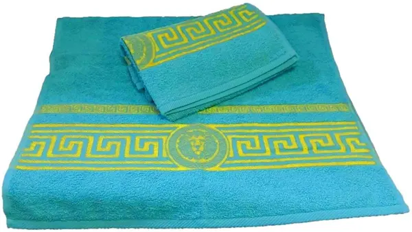 Полотенце махровое Львы бирюзовые (пл.375) 50х90