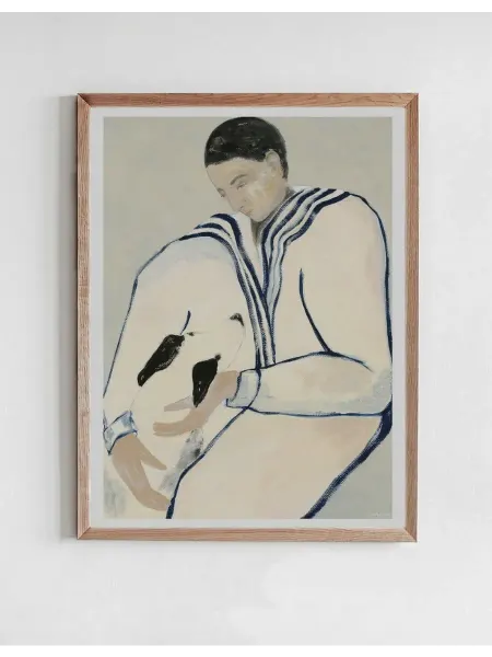 Onllyart Плакат (постер) Человек и собака 40x50