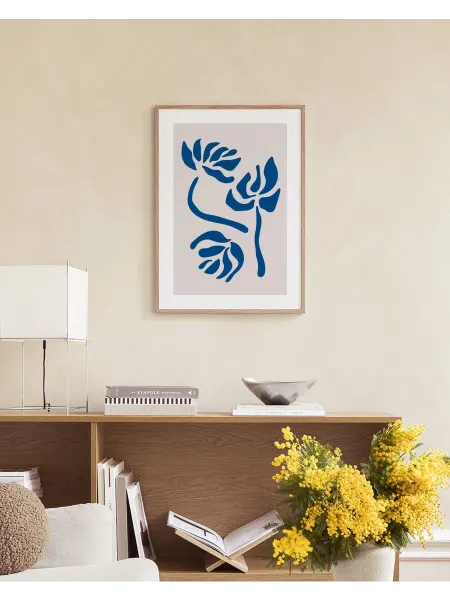 Onllyart Постер 50x70 синие графические цветы