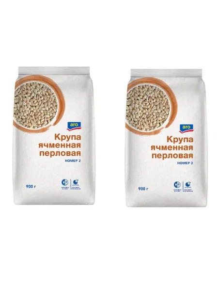 ARO Крупа перловая ячменная номер 2 900 г, 2 шт