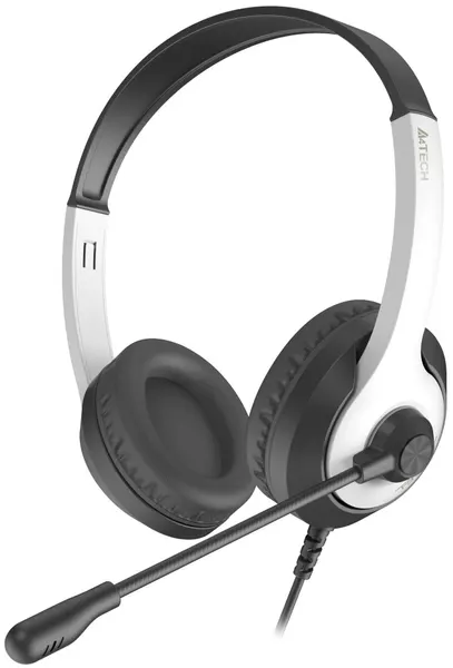 Наушники с микрофоном A4Tech Fstyler FH100U белый/черный 2м накладные USB оголовье (FH100U)