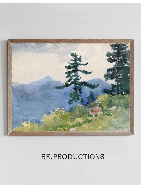 Re.productions Постер North Woods Club, Adirondacks (The - Winslow Homer