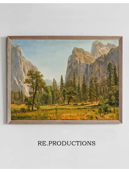 Re.productions Постер Bridal Veil Falls, Yosemite - Albert Bierstadt