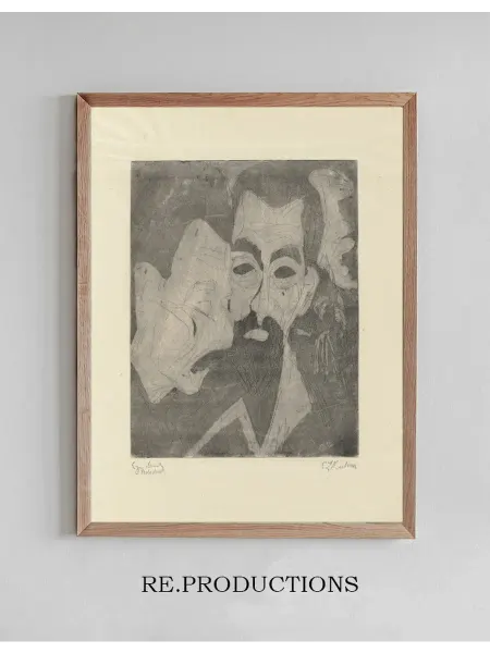 Re.productions Постер Köpfe zweier alter Bauern - Ernst Ludwig Kirchner