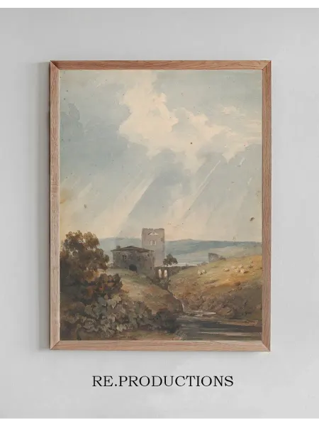 Re.productions Постер Landscape with Castle, Hills and - Thomas Sully