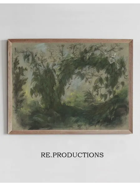 Re.productions Постер Arch of Morning Glories, Study - Eugène Delacroix