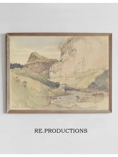 Re.productions Постер Flusslauf mit aufragender - Ferdinand Keller