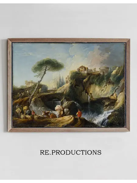 Re.productions Постер View of Tivoli with the Temple - François Boucher