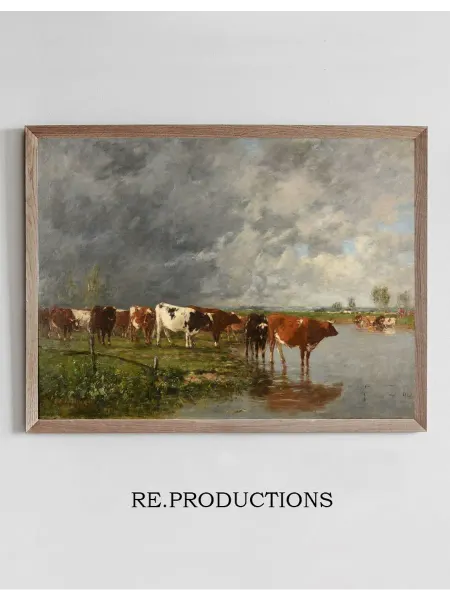 Re.productions Постер Troupeau s’abreuvant - Eugène Boudin
