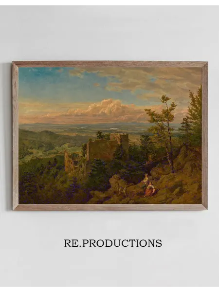 Re.productions Постер The ruins of the castle at Hohenbaden - Hans Thoma