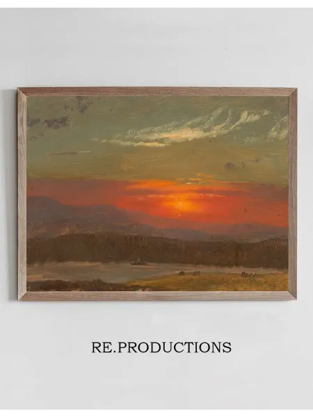 Re.productions Постер Sunset over the Catskills - Frederic Edwin Church