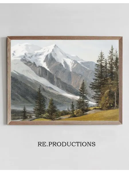 Re.productions Постер Vy mot Chamonix-Mont-Blanc - Martinus Rørbye