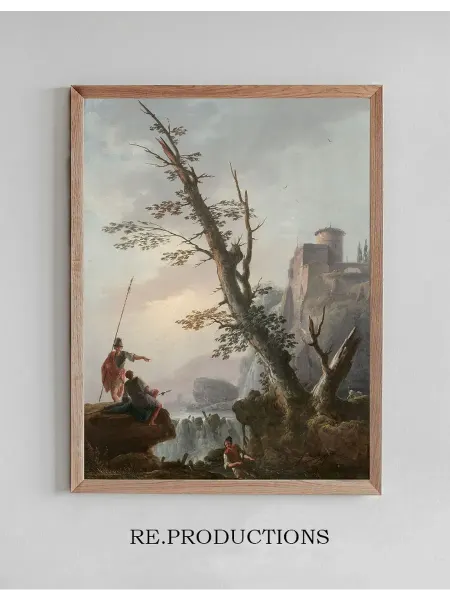 Re.productions Постер Soldats et pêcheurs - Charles François Daubigny