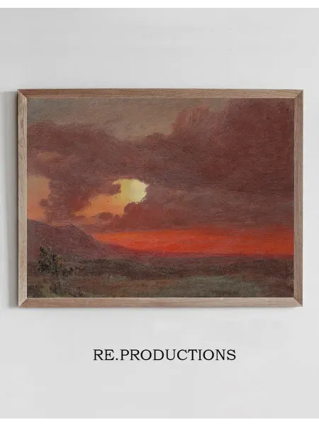 Re.productions Постер Sunset, Hudson Valley, New - Frederic Edwin Church