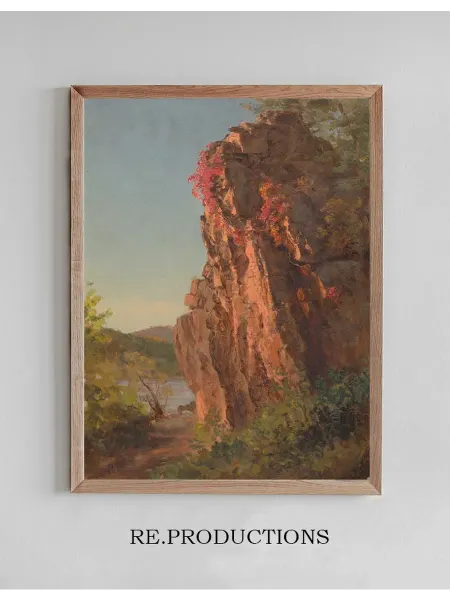 Re.productions Постер Landscape with Large Rock - Frederic Edwin Church