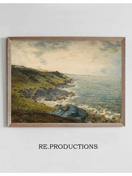 Re.productions Постер The Coast at Gréville - Jean-François Millet