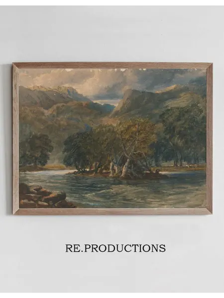 Re.productions Постер On the Conway River, North Wales - David Cox