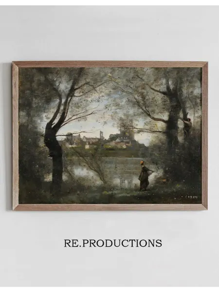 Re.productions Постер Mantes (le soir) - Jean-Baptiste-Camille Corot