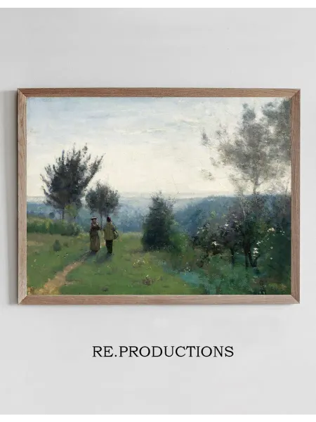 Re.productions Постер La Rencontre matinale - Jean-Baptiste-Camille Corot