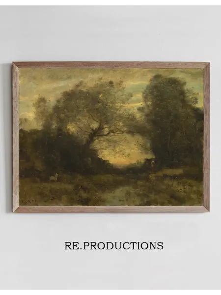 Re.productions Постер The Pond at the - Jean-Baptiste-Camille Corot