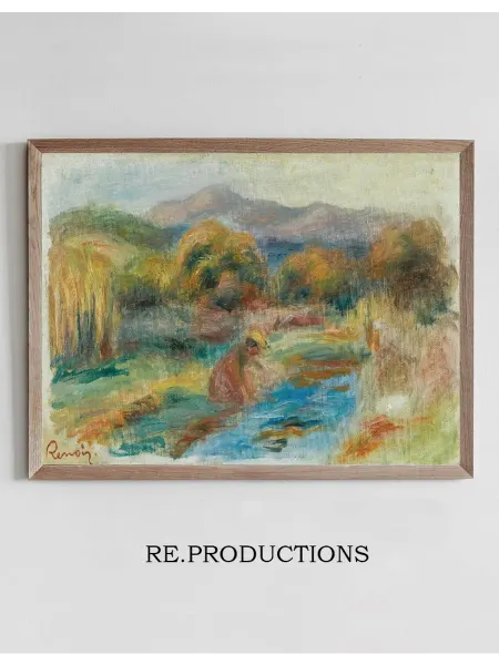 Re.productions Постер Laveuse Dans Un Paysage - Pierre-Auguste Renoir