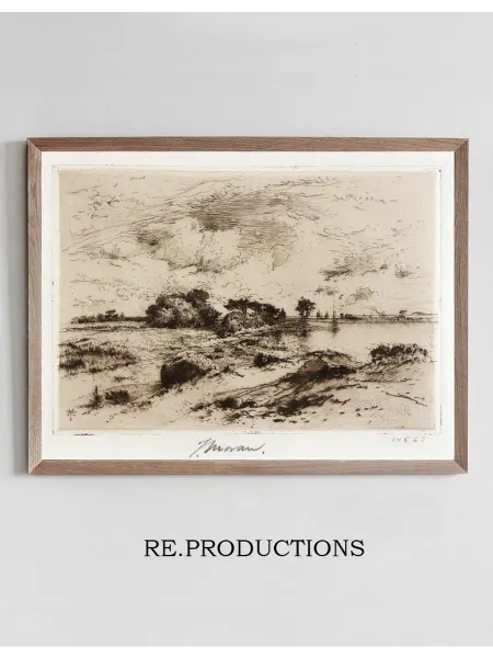 Re.productions Постер Three Mile Harbor Easthampton, L.I. - Thomas Moran