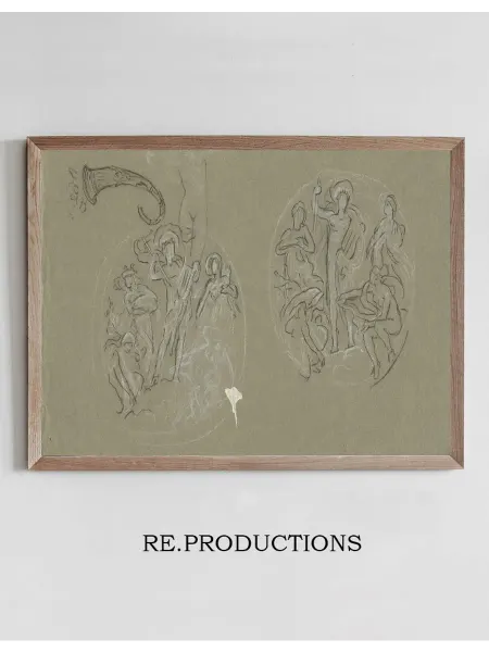 Re.productions Постер Sheet of studies for - Elihu Vedder