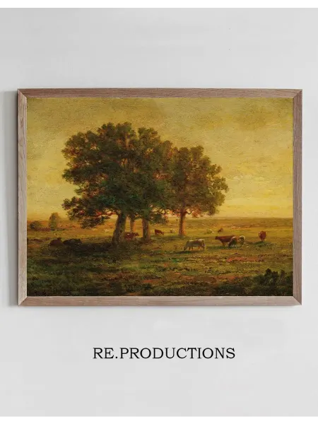 Re.productions Постер Vaches Sous Un Groupe De - Théodore Rousseau