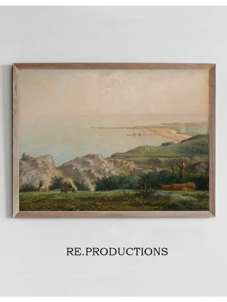 Re.productions Постер La Mer vue du haut de la - Jean-François Millet