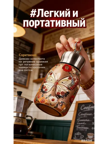 Lady’s love Термокружка для кофе и чая 300 мл автомобильная