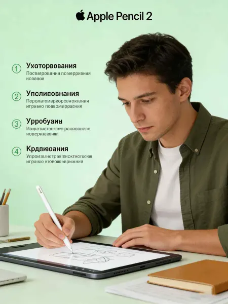 Apple Стилус Pencil 2 для детальной графической работы