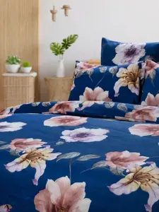 Постельное белье семейное с цветами Cleo Art Color комплект 2 пододеяльника полисатин