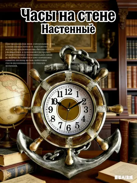 PERFEO Часы настенные бесшумные интерьерные Якорь