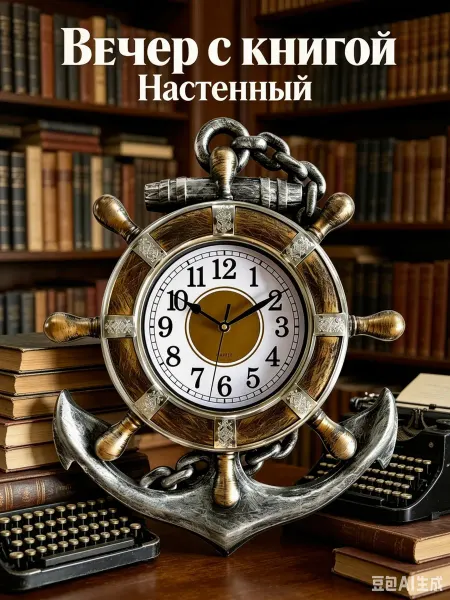 Xxlhabc Декоративные часы с якорем, морской стиль