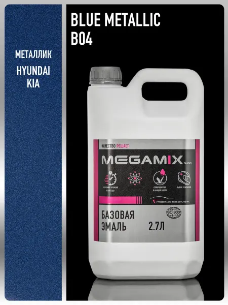 MEGAMIXnano Автомобильная краска Blue Metallic B04, 2.7 л
