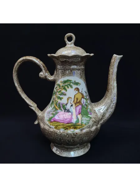 Винтажный чайник СССР. Керамический кофейник с крышкой, де