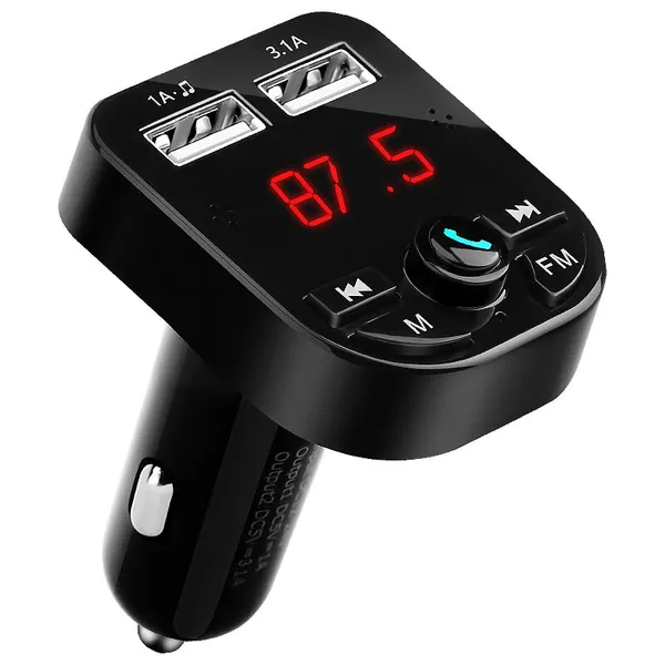 Автомобильное зарядное устройство MyPads Handsfree, FM-трансмиттер, Bluetooth, ЖК-дисплей, 2 USB-порта