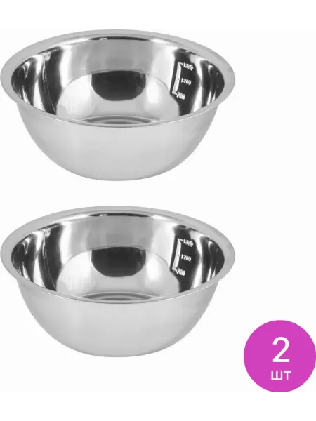 Mallony Миска Маллони Bowl-Roll-24 из стали, цвет хром, 2.5л, 3 шт