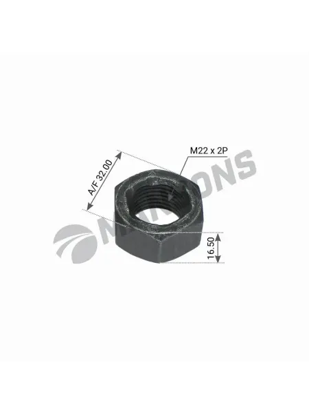 MANSONS Гайка колесная m22*2 h17 sw32 bpw saf