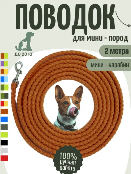 Bright Pet Плетёный поводок для щенков и маленьких собак, 2м