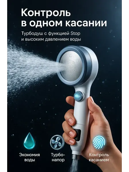Ded Moroz 2 Лейка для душа массажная регулировка напора фильтрация