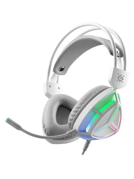 DEFENDER Игровые наушники Prism белый, RGB, провод 2 м
