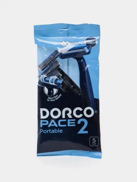 Бритва одноразовая DORCO PACE 2, мягкая упаковка, 5 шт