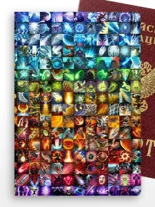 Обложка на паспорт Дота 2 Dota 2 иконки способностей Цветная